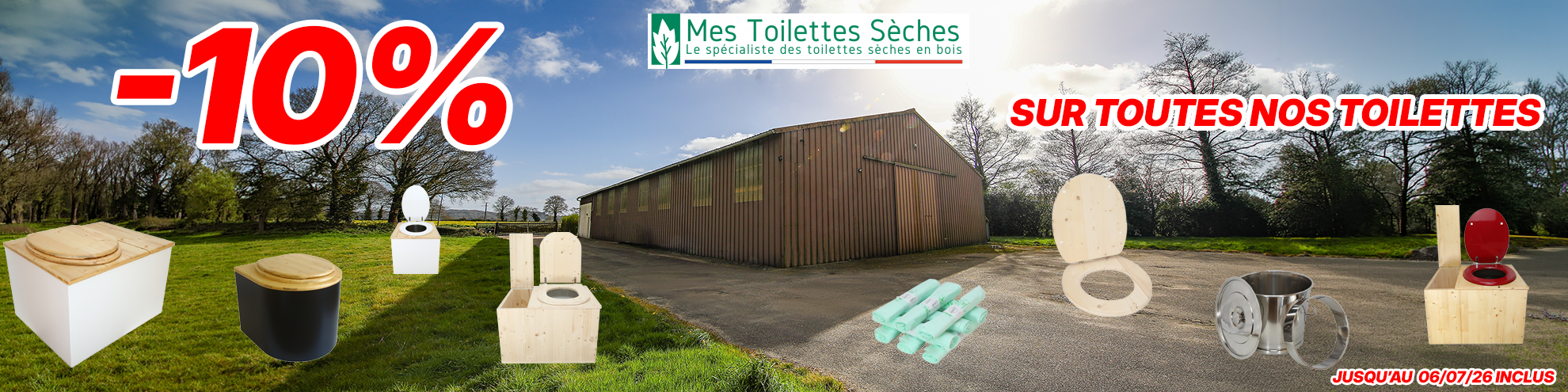 -10% de remise immédiate sur les toilettes sèches