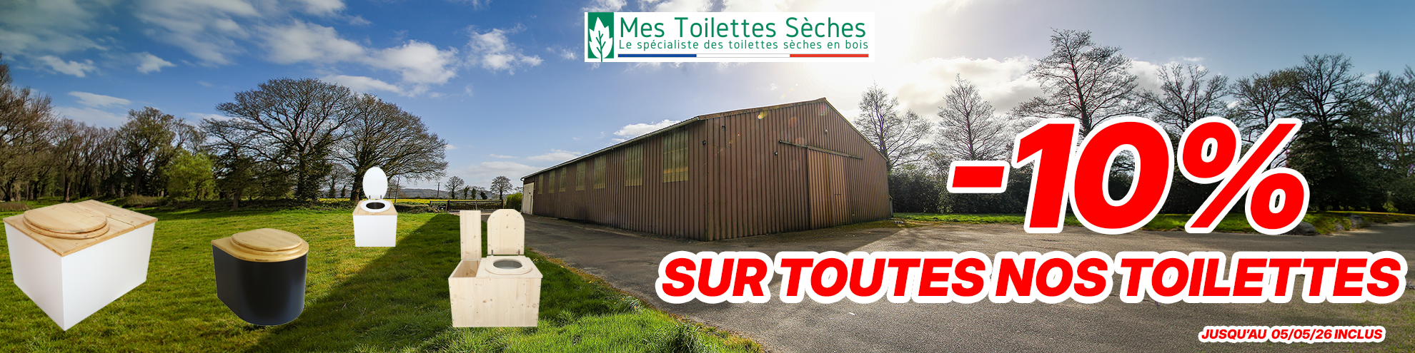 -10% de remise immédiate sur les toilettes sèches