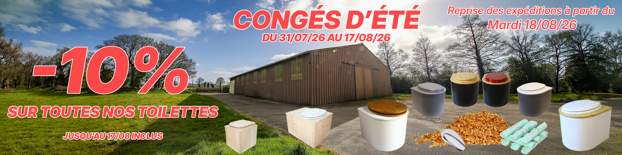 -10% sur l'ensemble de nos toilettes sèches